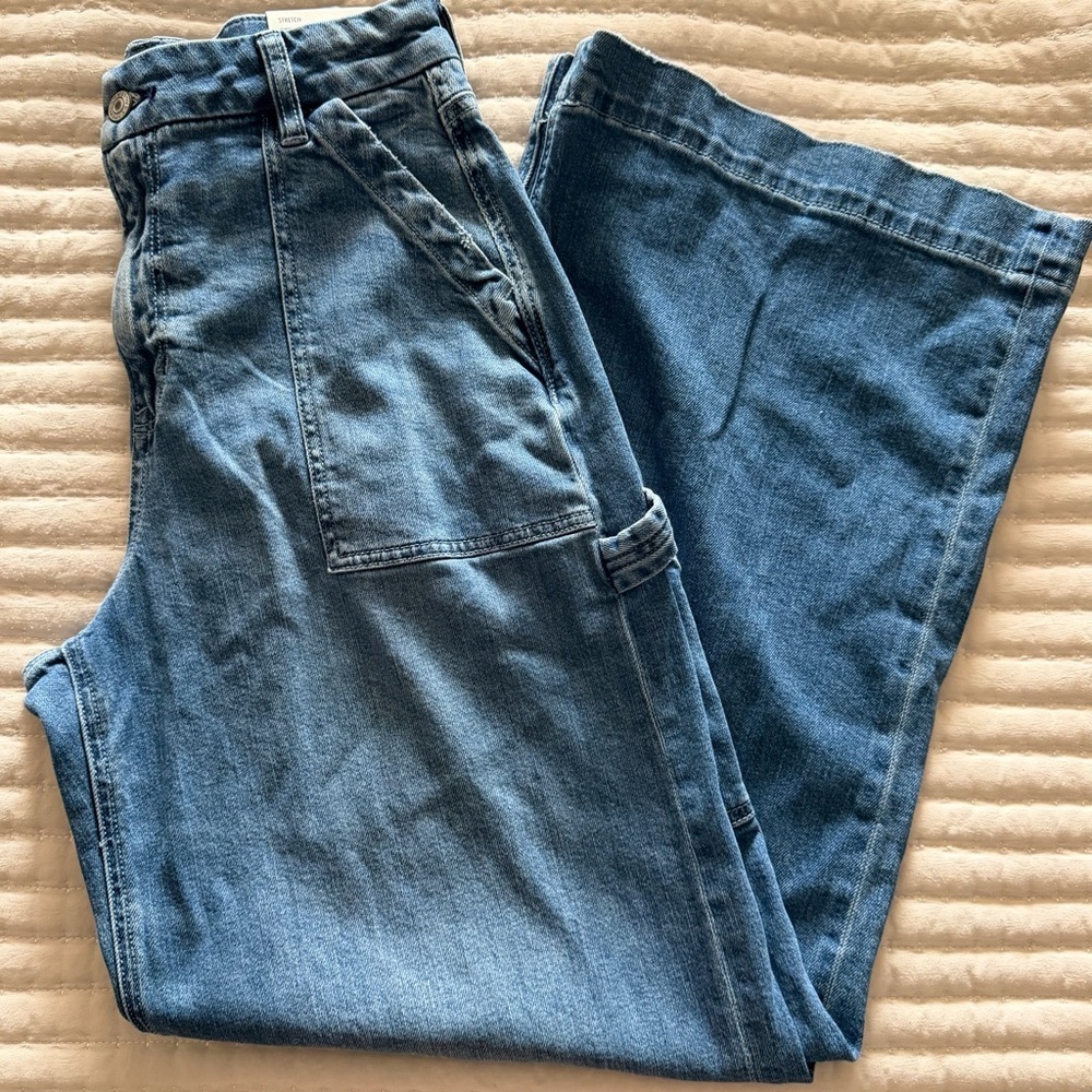 NWT, American Eagle Women’s Curvy Super High Rise Baggy Wide Leg Denim Jeans, 4S - Picture 11 of 11